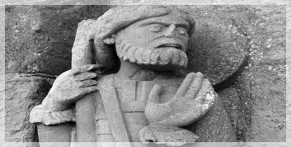 Das Relief zeigt den Heiligen Santiago. Es befindet sich in Tábara in der Provinz Zamora.