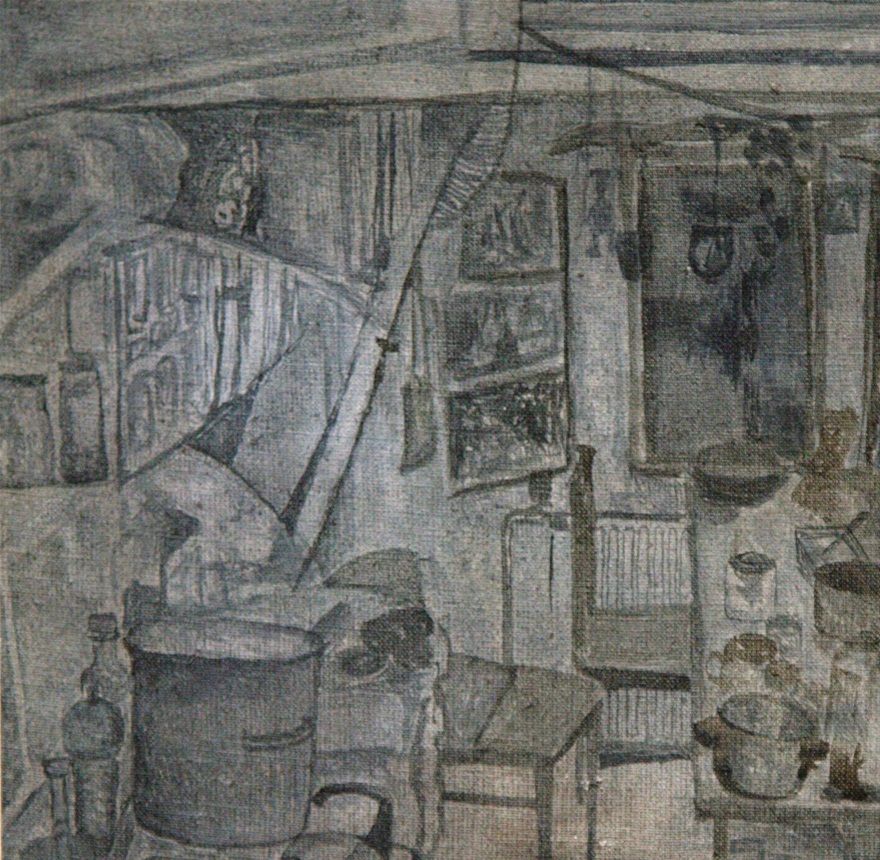 Home / Tempera, Pigment made of woad on linen / 50 x 50 cm