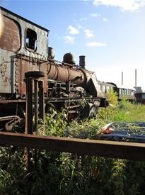 Veterantoget sidste stop og holdeplads i nærheden af Junkers Fabrikker i Køge.