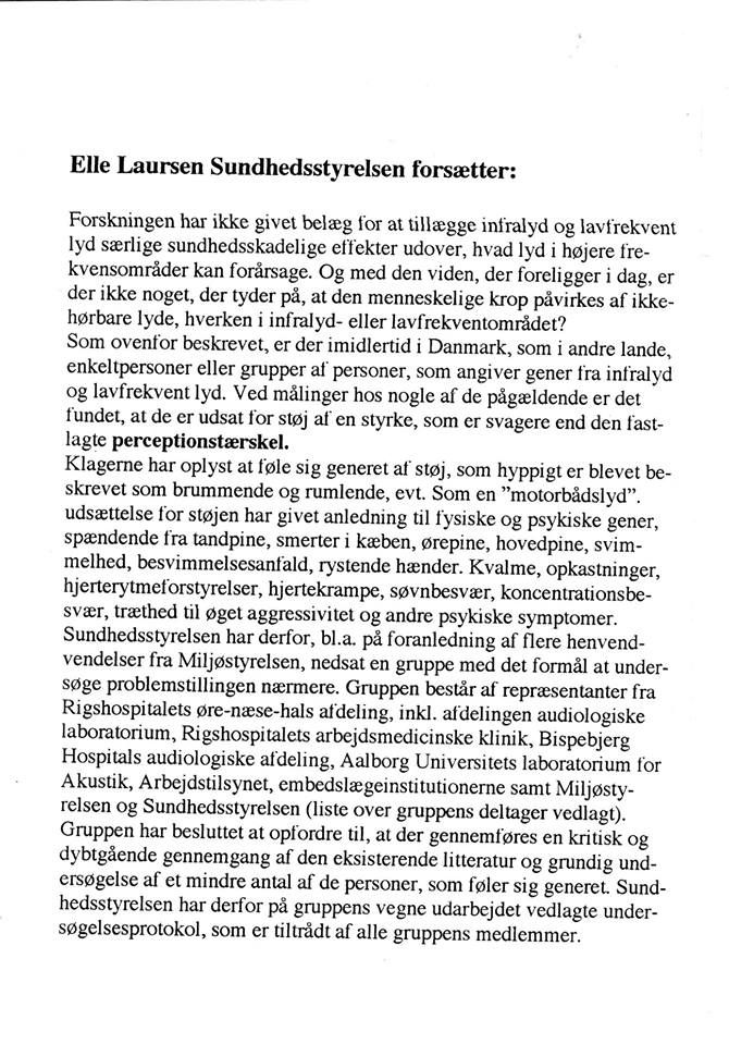 Artiklen er fra 1994 Sundhedsstyrelsen svar på indlæg.