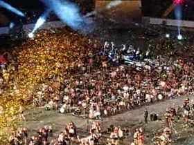 Thomas C. Brueck as member of Rockin' 1000, the biggest rock band on Earth at Commerzbank Arena Frankfurt