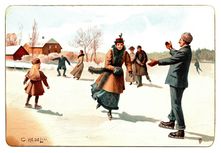 Familjen åker skridsko