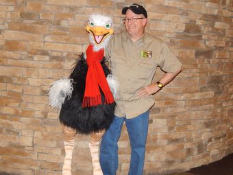 Trixie the Ostrich with Scott