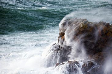 AC 059 - Rocks and spindrift - sea side - ocean - rocks - framed artwo