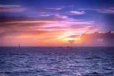 Lighthouse at sunset, Guernsey