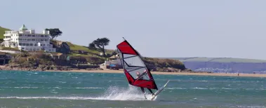 MC 19 013 - Wind surfer Burgh Island Bigbury - a-person-winds-surfing-