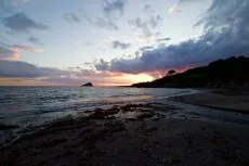 MC 19 015 - Wembury beach and mew stone - a-beach-with-a-sunset-in-the