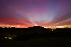 MC 19 025 - Sky from Plympton castle - a-sunset-view-of-a-city-from-a-