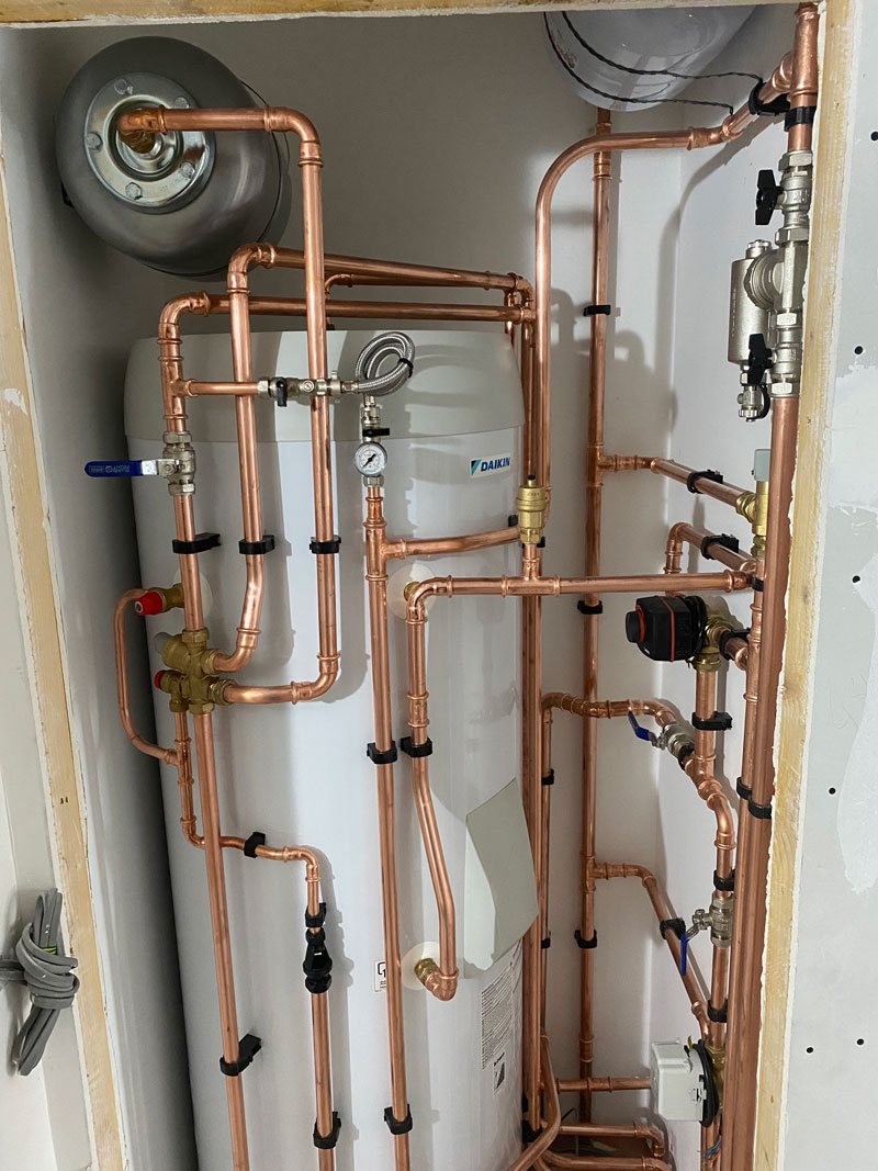 Air source heat pump plant room