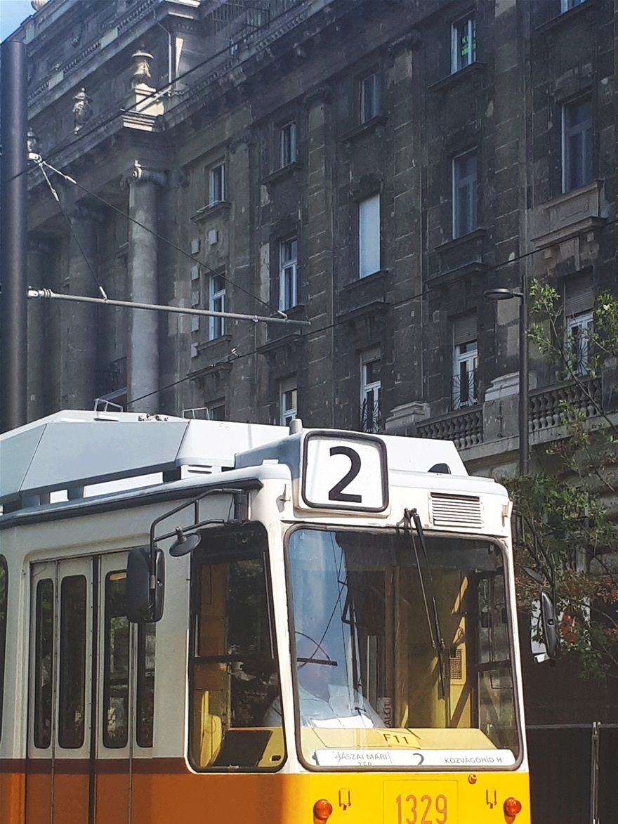 One of the many city trams.