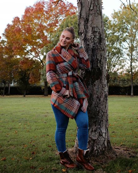 I love the wrap design of this 40% wool coat. https://www.chicwish.com/plaid-pattern-rabato-coat-in-coral.html