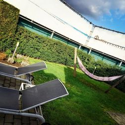 Tuin met hangmat