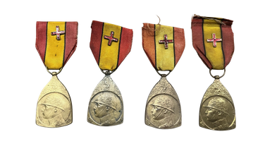 BELGIAN WW1 COMMEMORATIVE WAR MEDAL WITH WOUND BADGE