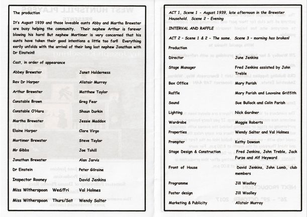 Arsenic & Old Lace Program