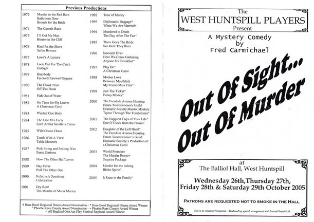 Out of Sight Out of Murder 2005 prog a