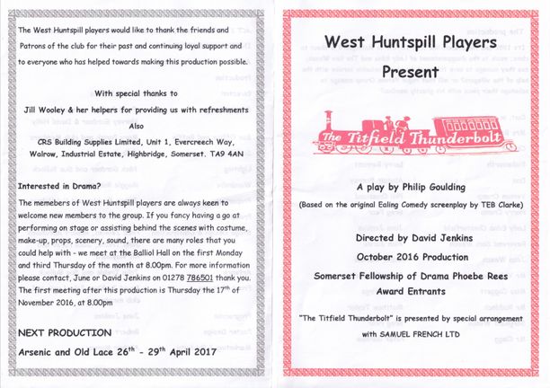 Titfield Program Front