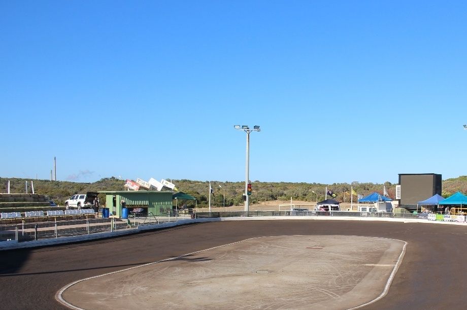 Looking south from turn 4.
