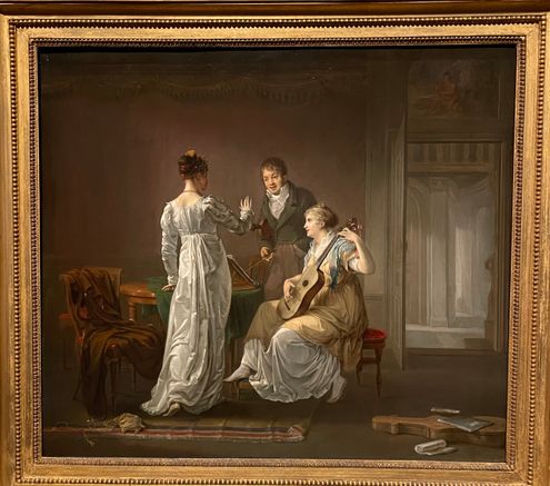 Louis Moritz Die Muziekles 1808 oil on panel