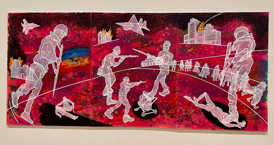 Phil Redford, 2023. Exodus. Acrylic on Canvas.