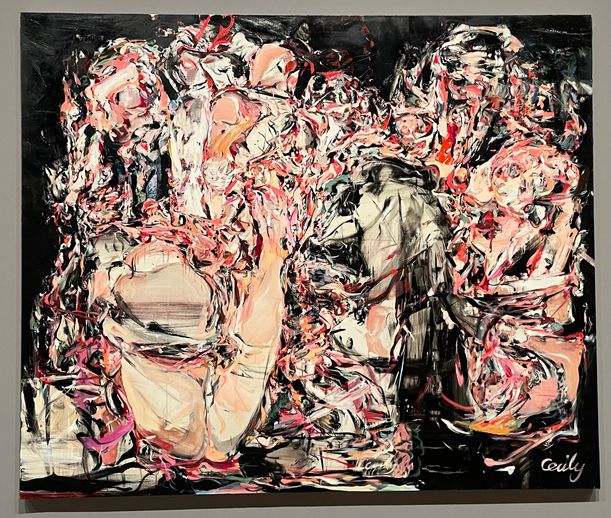 Cecliy Brown, 1969.  Trouble in Paradise, Oil on canvas.