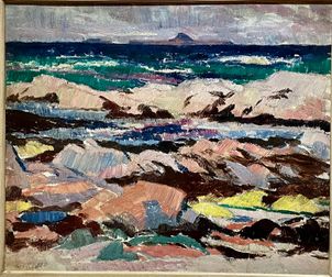 F.C.B. Cadell: The Dutchman's Cap from Iona, 1919. Oil on wood.