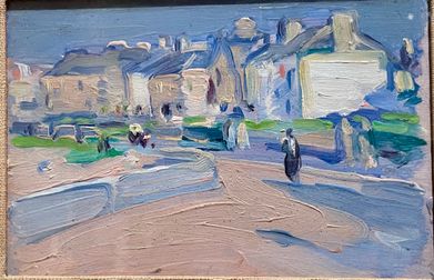 S.J. Peploe. Evening, North Berwick. ca 1903. Oil on wood.