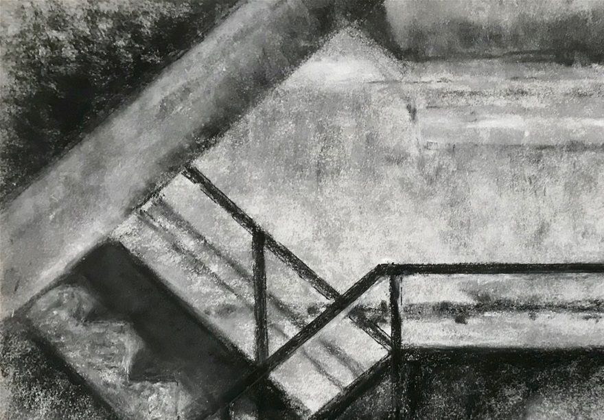 pastel, charcoal & ink on card 25cm x 17 cm