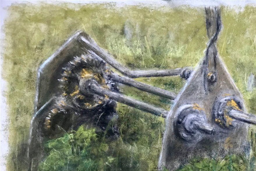 pastel and ink on paper 38 x 26 cm