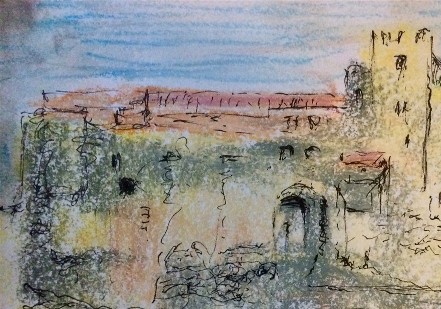Collioure. Pastel and ink on paper 21x14 cm