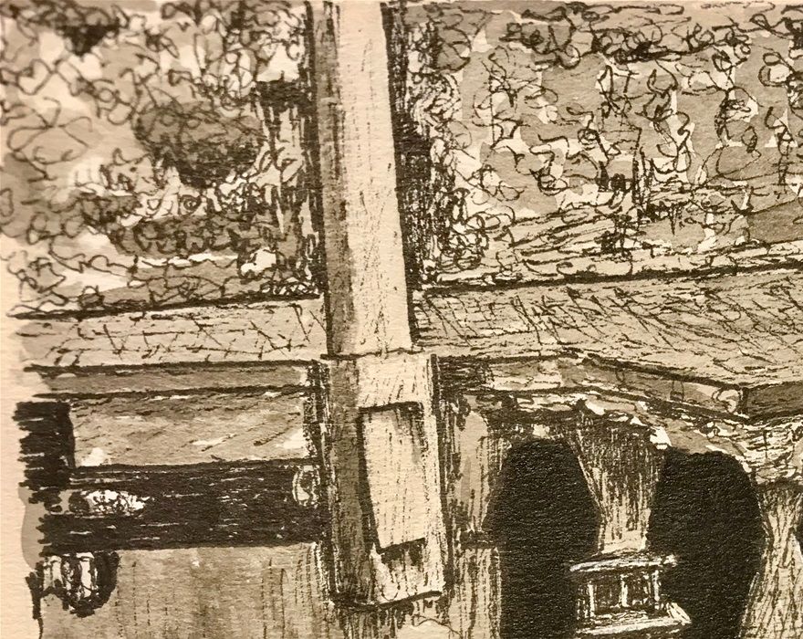 Ink and ink wash on paper. 12x8 cm