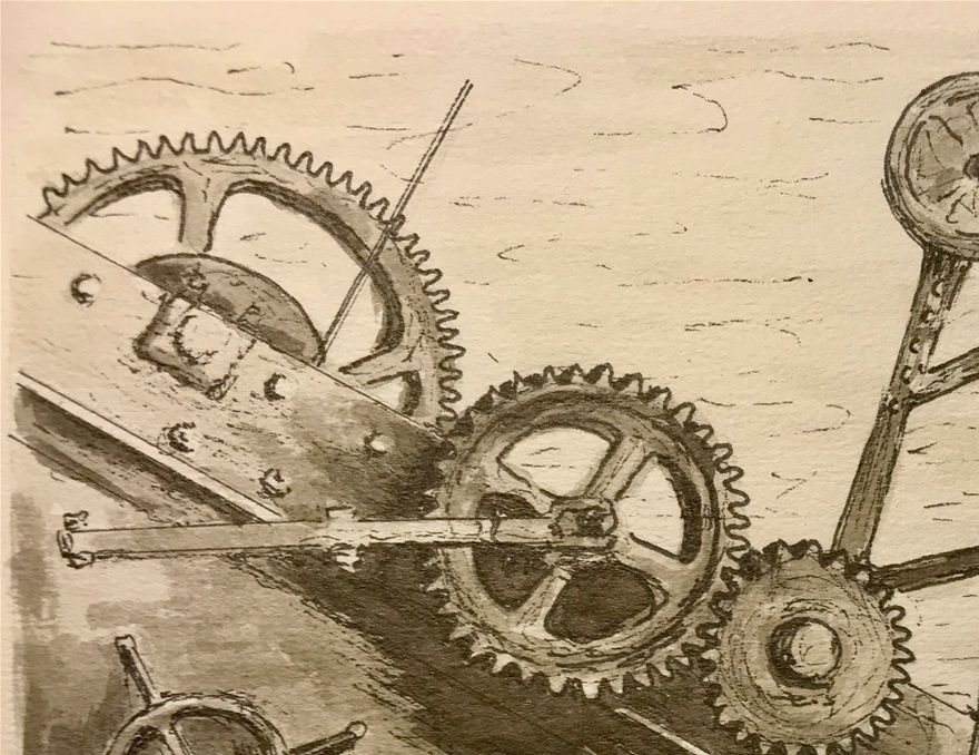 Summerlee Iron Works. Ink and ink wash on paper. 12x10 cm