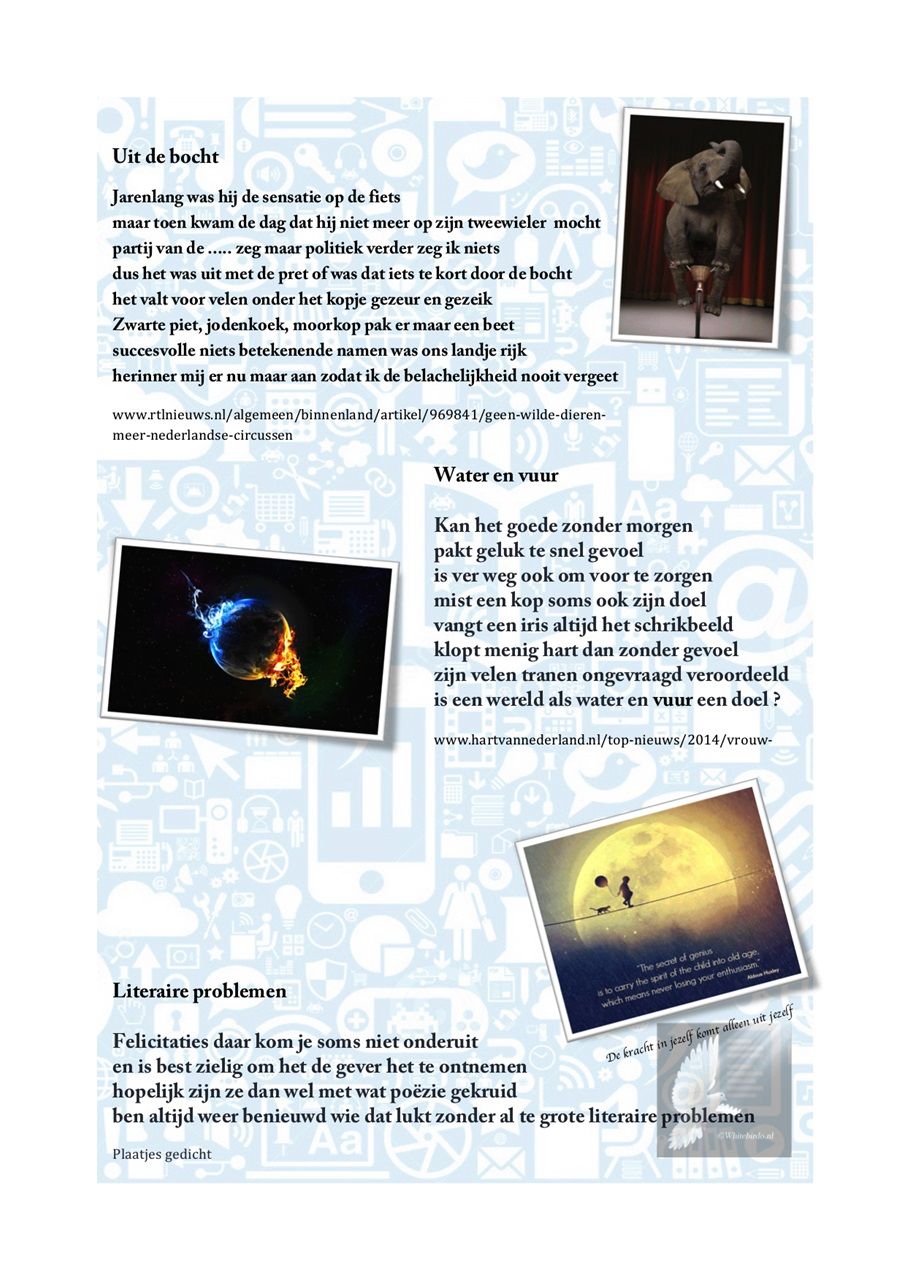 Uit de bocht / Water en vuur / Literaire problemen