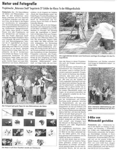 Rheingau Echo über Oase Stadtnatur mit Günther Bauer und den Wildnisbotinnen