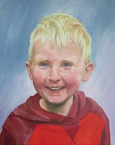 portait of a young boy, acrylic on canvas, 40 x 50 cm.