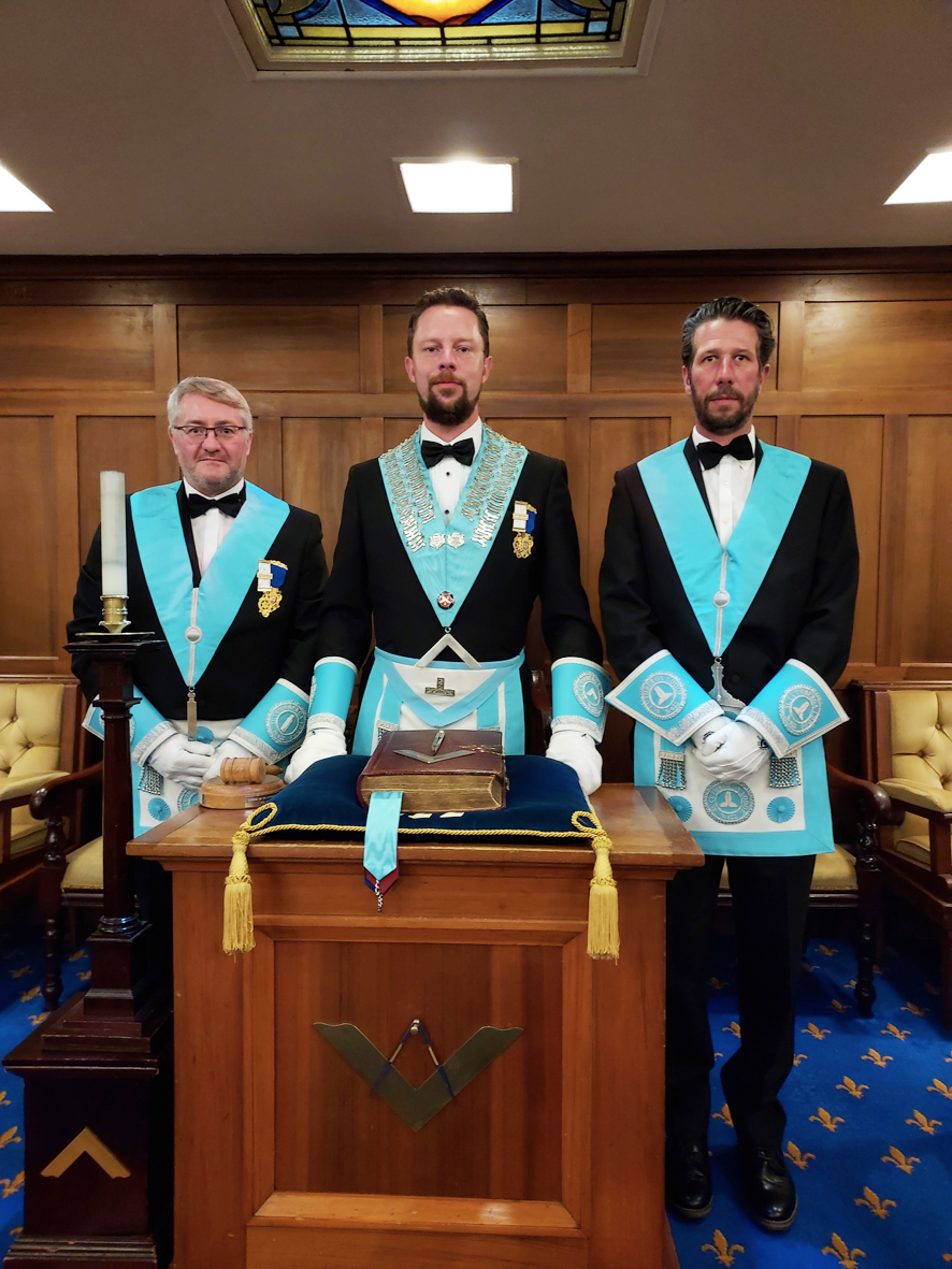 The Worshipful Master and two of his Officers