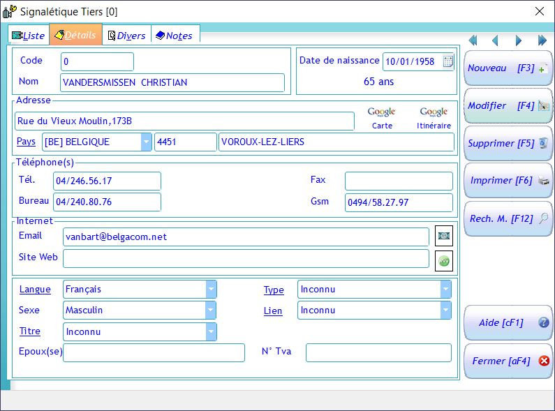 Signaletiques | Winpig - Logiciel pour colombophiles