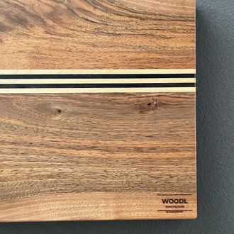 Servierbrett Nußbaum mit Ebenholz