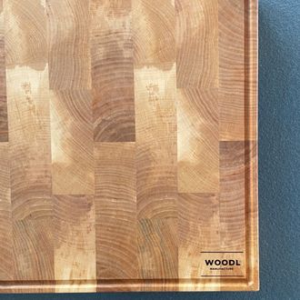 Stirnholzbrett Erle 40x30 cm mit Saftrille