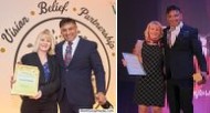 Ivonne Meisel with MD Michael Khatkar VivaMK Network Award Recognition
