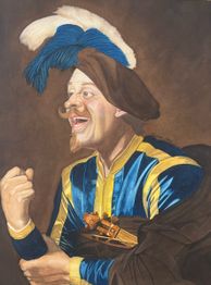 Merry Musician With Fiddle Under Left Arm