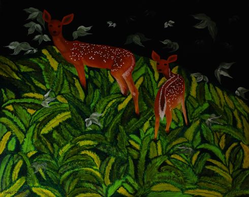 Two Formosan sika deer