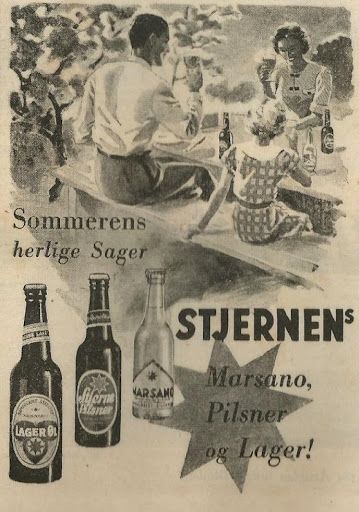 Salgsplakat for lagerøl fra Arbejdernes Bryggeri STJERNEN i København fra 1935