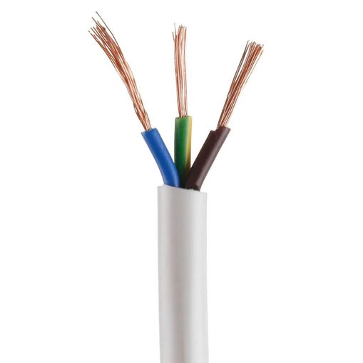 Oshtraco 3-Core Flexible Copper Cable Roll (0.75 mm x 1 m, Sold Per Me