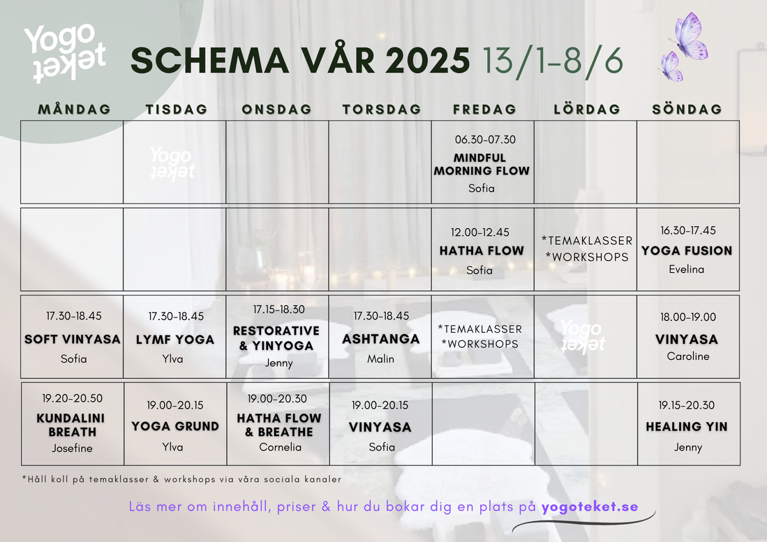 Yoga i Örebro Schema hösten 2022