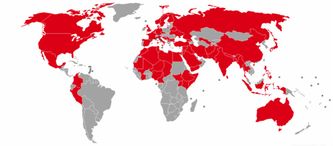 Los países de color rojo, han sido el blanco de atentados asesinos, en el siglo XXI (hasta mayo de 2016) Los países de color rojo, han sido el blanco de atentados asesinos, en el siglo XXI (hasta mayo de 2016)