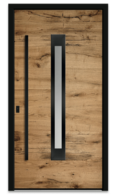 Aluminium voordeur met echte hout