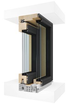 Buiten aluminium binnen eiken hout