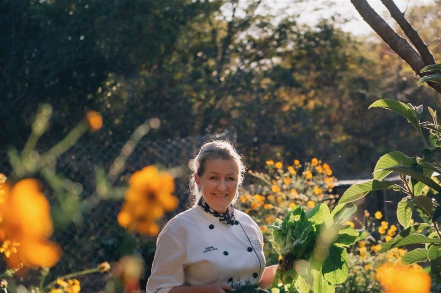 ANNABEL HUGHES ASTON IN HER VEGETABLE GARDEN copyright, Annabel Hughes Aston, 2022.