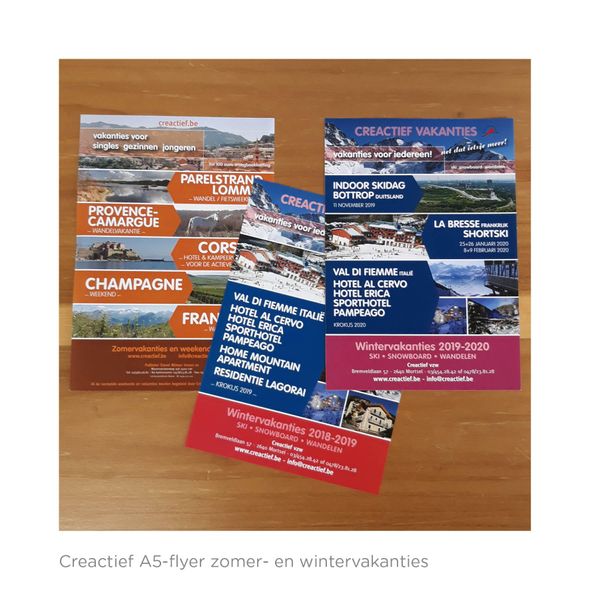 Creactief A5-flyer zomer- en wintervakanties