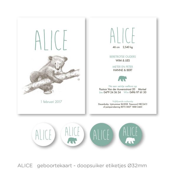 Geboortekaartje Alice